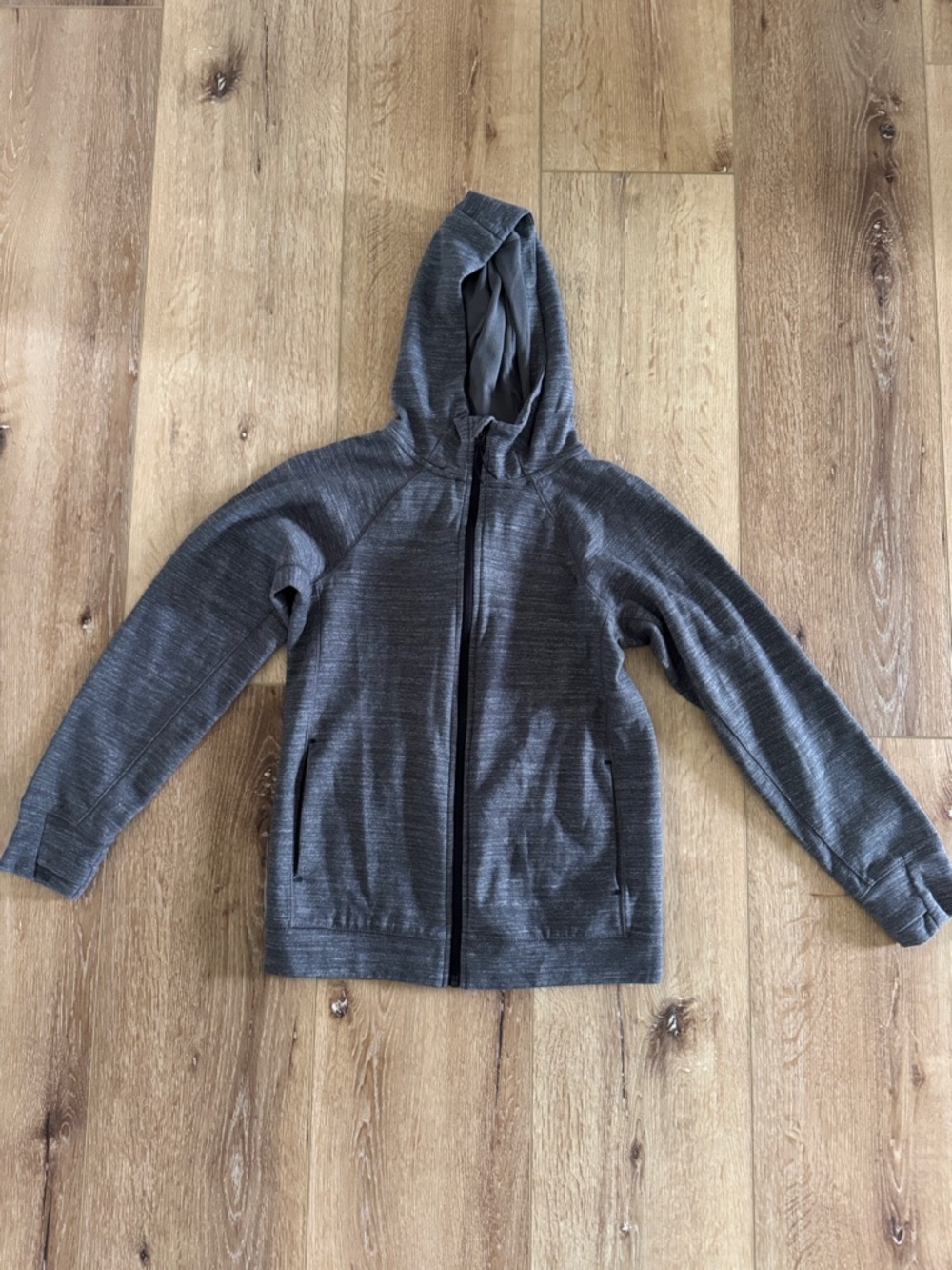 all in motion | Youth Charcoal Hooded Zip Jacket | size XL 14